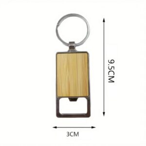 Bamboe sleutelhanger met flessenopener