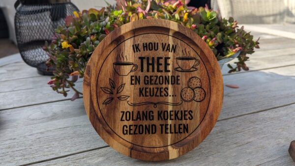 Acaciahouten bord rond - Afbeelding 4