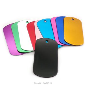 Gekleurde Dog Tags 50x30x1mm alle kleuren