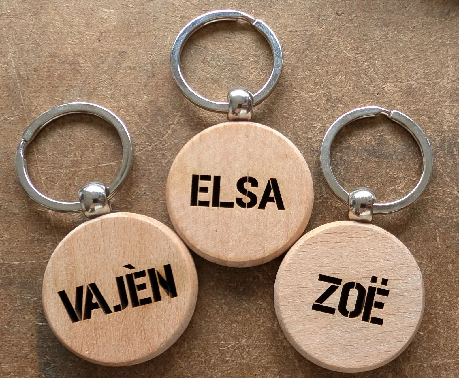 Sleutelhanger Hout ovaal - Afbeelding 3